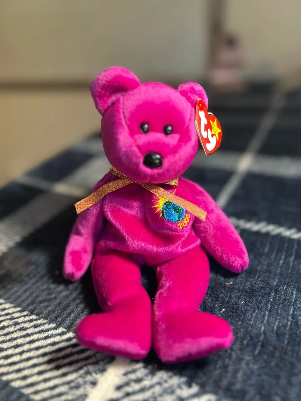 TY Beanie Baby Plush Bear - ‘Millenium’